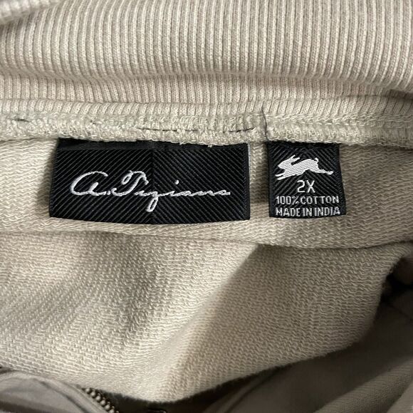 A. Tiziano Hoodie Shawl Neck Pullover Pockets Elbow Patches Slim Fit Mens XXL - Picture 3 of 6